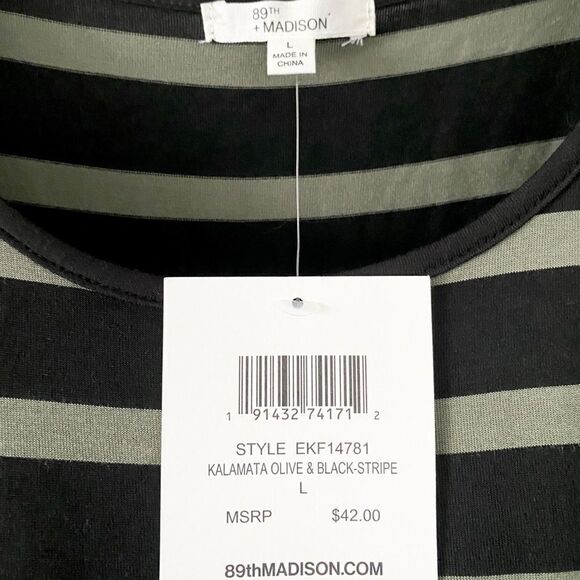 Striped Black and Gray Women's Top - Picture 5 of 7